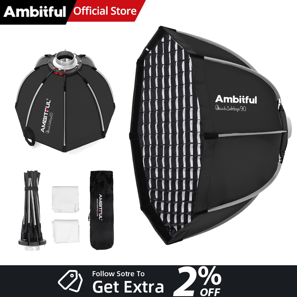 Photography Umbrella Diffuser - AMBITFUL Softbox Octogonal de Liberação Rápida