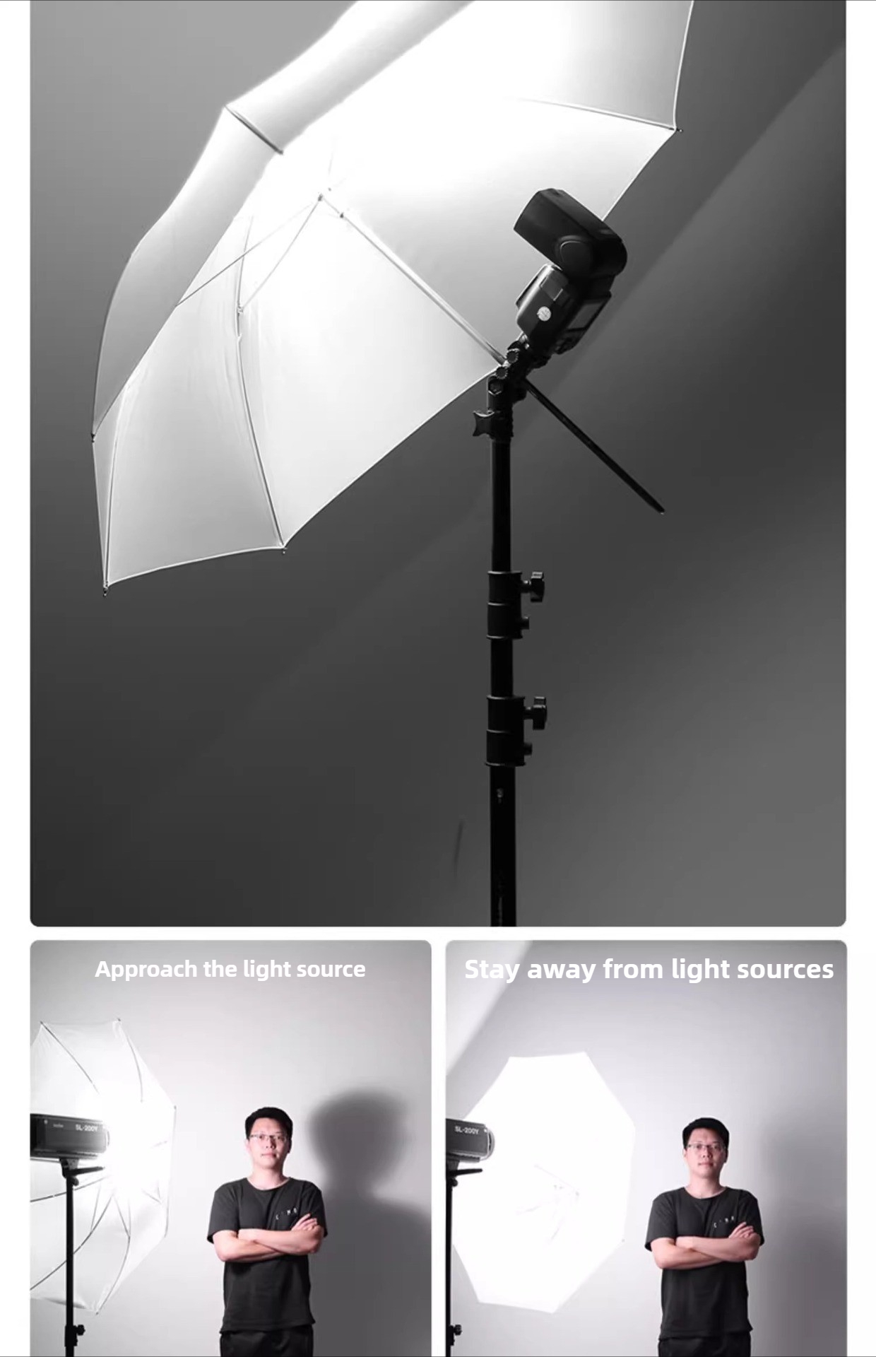 Photography Umbrella Diffuser - Sombrinha Refletora de Luz para Fotografia