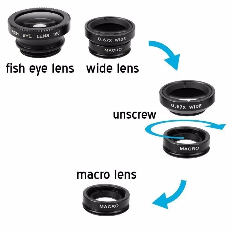 Lente Fisheye 3 em 1 para Tele - Photography Zooming avaliação e preço